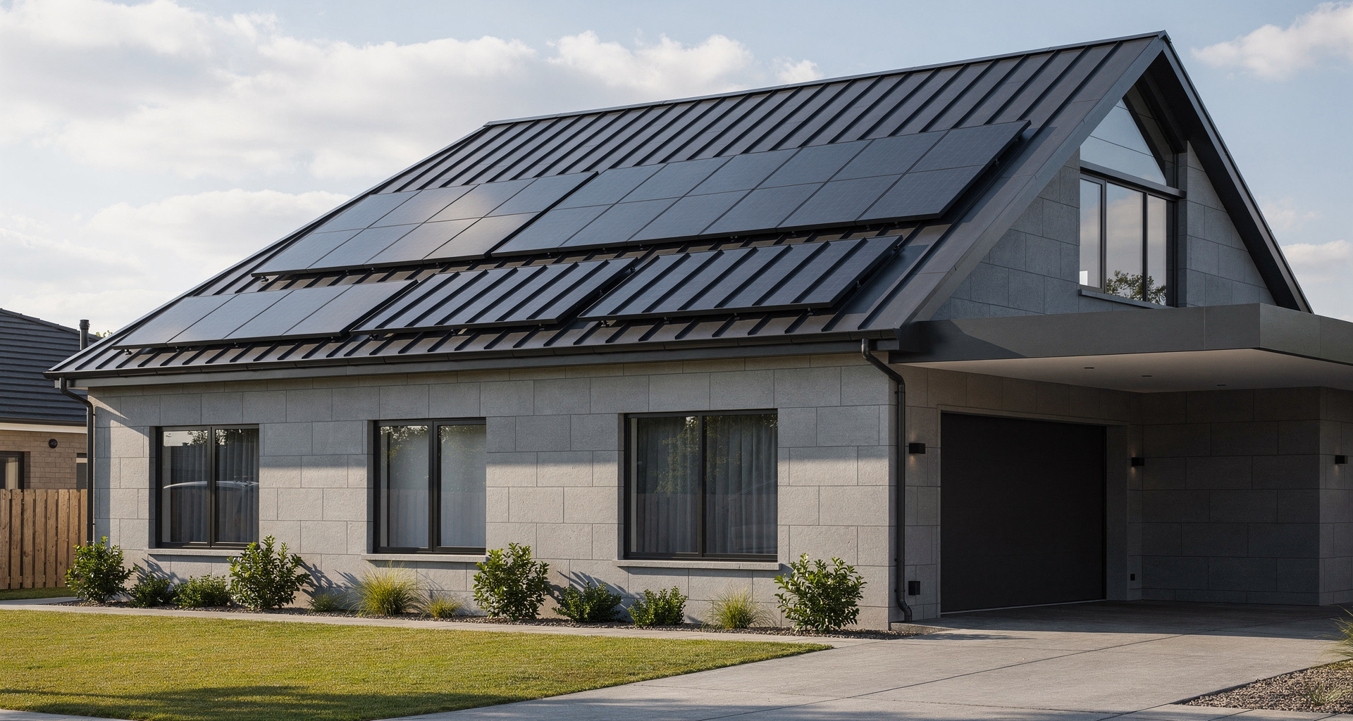 Completed Hi-Tek roofing project showing clean lines and modern materials